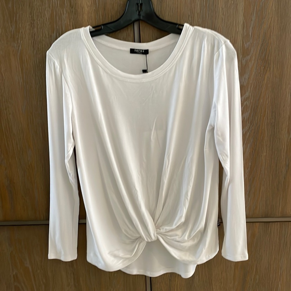 Terez white twist style long sleeve top size XS - Picture 1 of 6